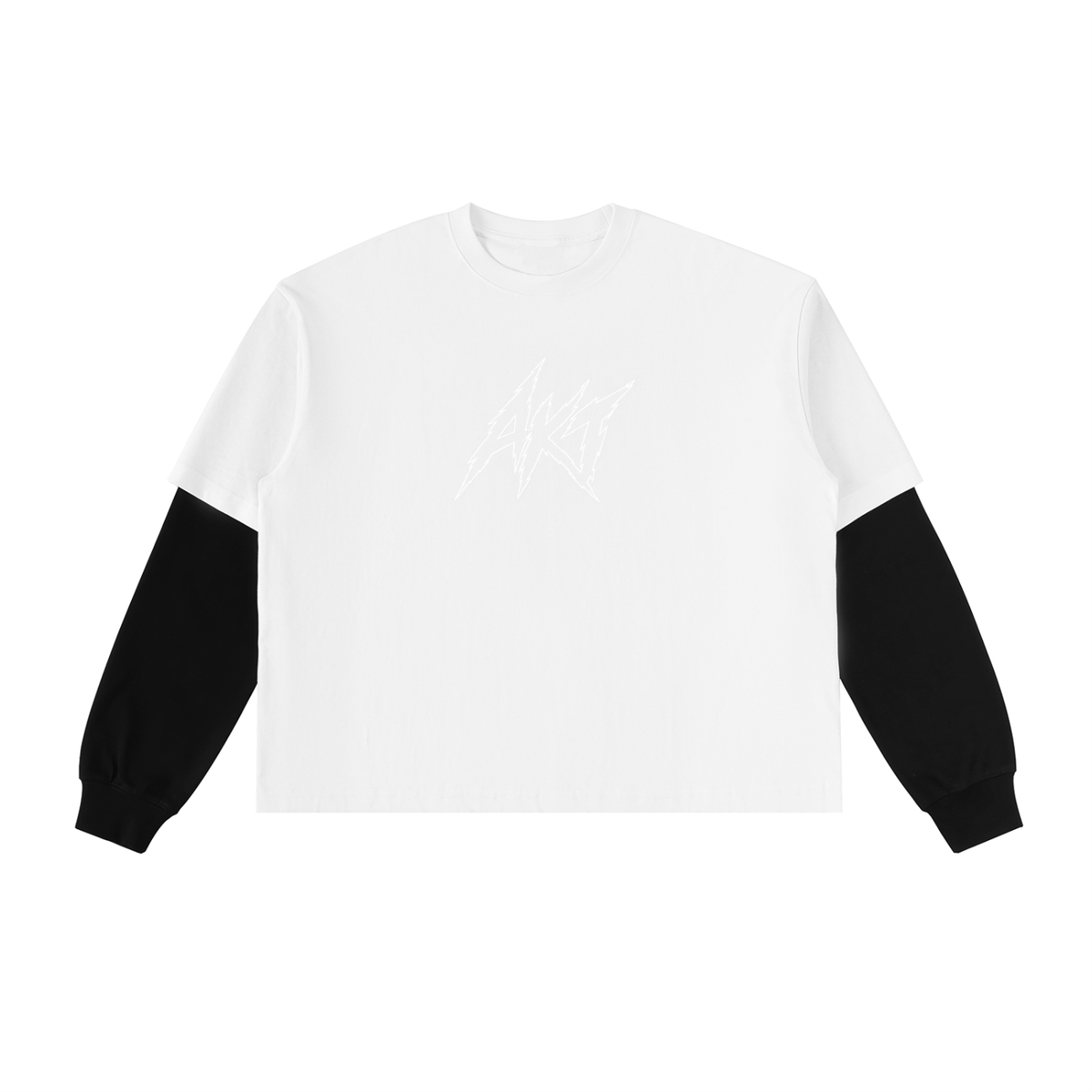 THE AFTERLIFE - Layered Contrast Sleeve Cotton T-Shirt